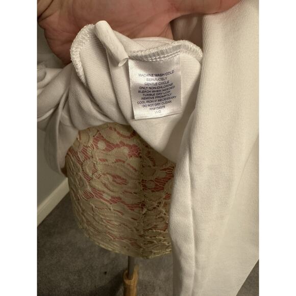 EUC Womens Vineyard Vines White Pink Seersucker Shep 1/4 Zip Shoulder Medium - Picture 8 of 8